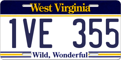 WV license plate 1VE355