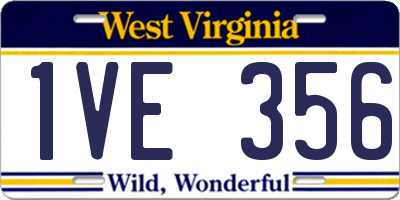 WV license plate 1VE356