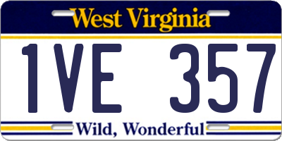 WV license plate 1VE357