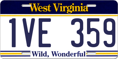 WV license plate 1VE359