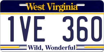WV license plate 1VE360