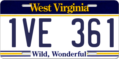 WV license plate 1VE361
