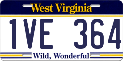 WV license plate 1VE364
