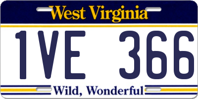 WV license plate 1VE366