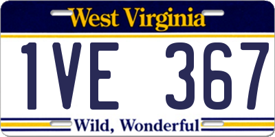 WV license plate 1VE367