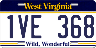 WV license plate 1VE368
