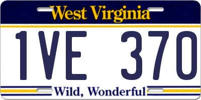 WV license plate 1VE370