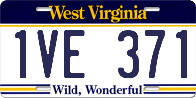 WV license plate 1VE371