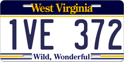 WV license plate 1VE372