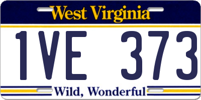 WV license plate 1VE373