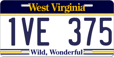 WV license plate 1VE375