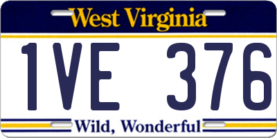 WV license plate 1VE376