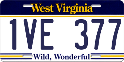 WV license plate 1VE377
