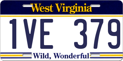WV license plate 1VE379