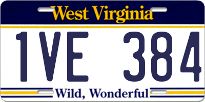 WV license plate 1VE384