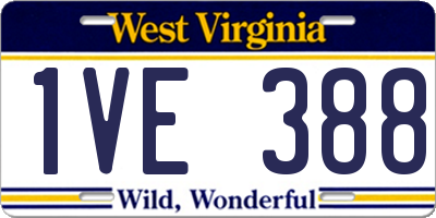 WV license plate 1VE388