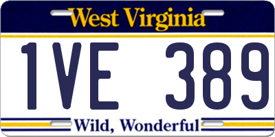 WV license plate 1VE389