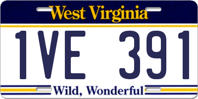 WV license plate 1VE391