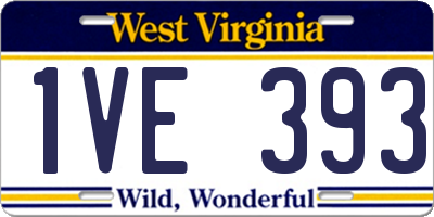 WV license plate 1VE393