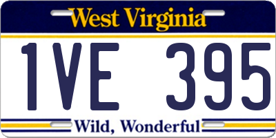 WV license plate 1VE395