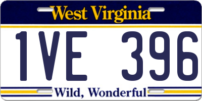 WV license plate 1VE396