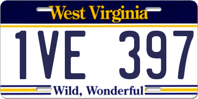 WV license plate 1VE397