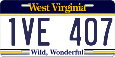 WV license plate 1VE407