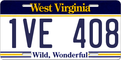 WV license plate 1VE408