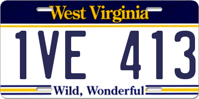WV license plate 1VE413