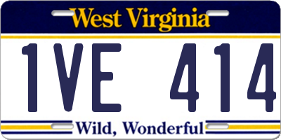 WV license plate 1VE414