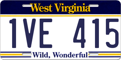 WV license plate 1VE415