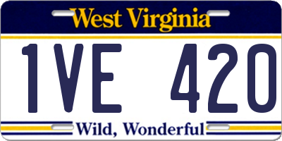 WV license plate 1VE420