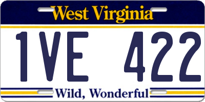 WV license plate 1VE422