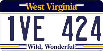 WV license plate 1VE424