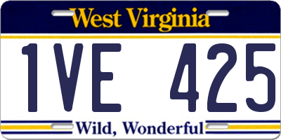 WV license plate 1VE425