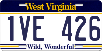 WV license plate 1VE426