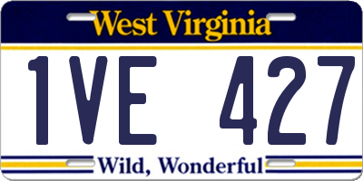 WV license plate 1VE427
