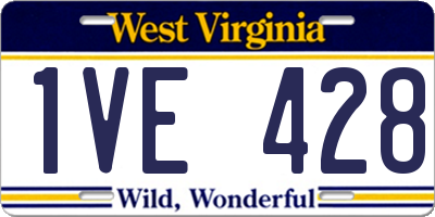 WV license plate 1VE428