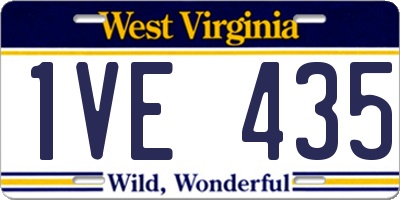 WV license plate 1VE435