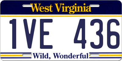 WV license plate 1VE436