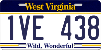 WV license plate 1VE438