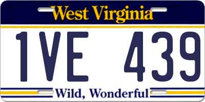 WV license plate 1VE439