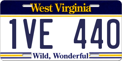 WV license plate 1VE440