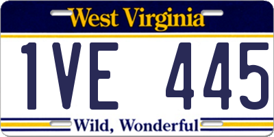 WV license plate 1VE445