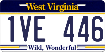WV license plate 1VE446