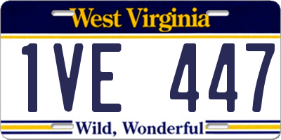 WV license plate 1VE447