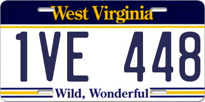 WV license plate 1VE448