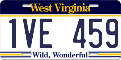WV license plate 1VE459