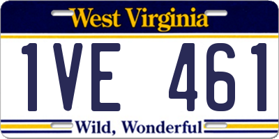 WV license plate 1VE461
