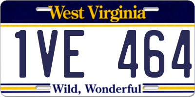 WV license plate 1VE464